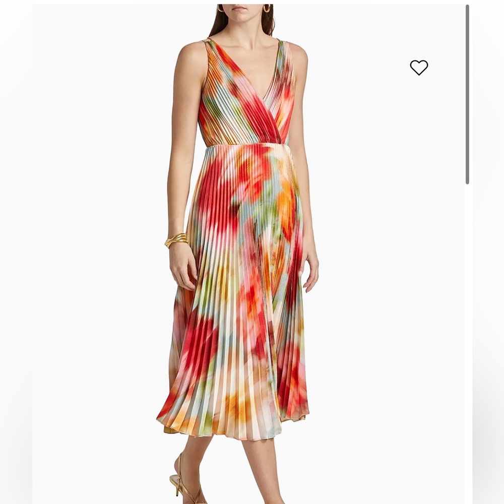 As It May Nylah Printed Satin Midi-Dress NWT